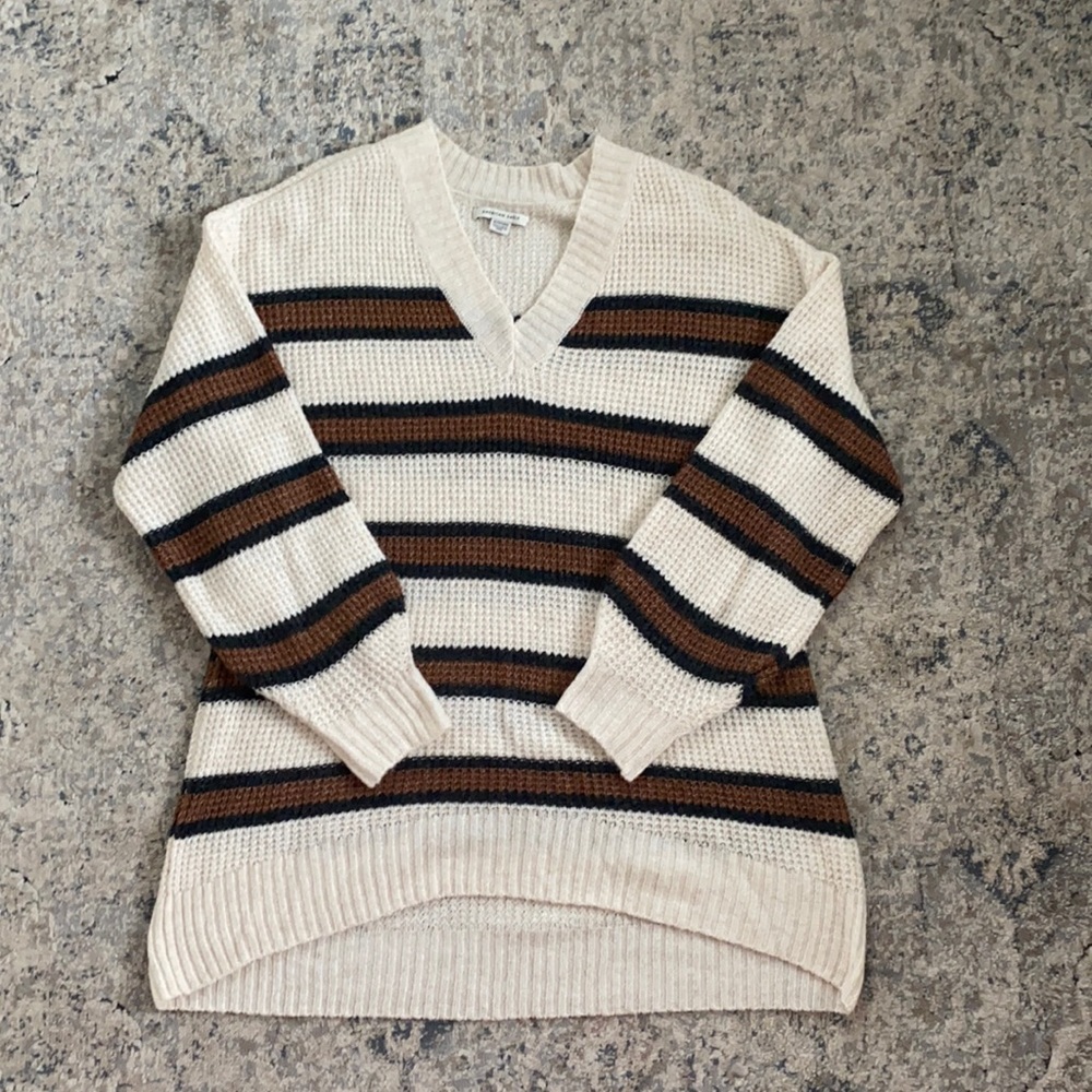 AE Oversized StripedLong Pullover Sweater